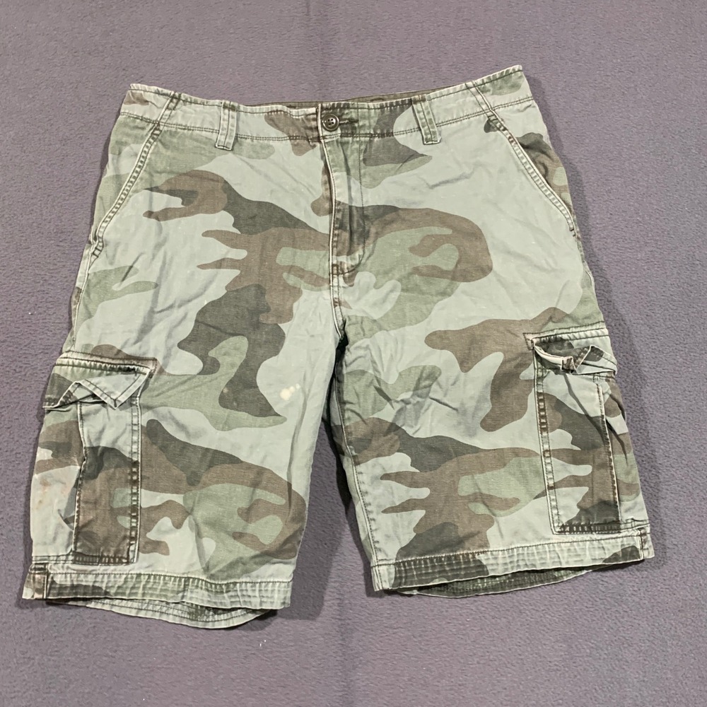 Gap Cargo Shorts Mens 34 Camo Green Brown Utility Military Gorpcore Casual